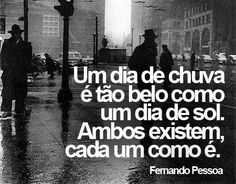 a black and white photo with the words, um dia de chuva e taco belo como um dia de soi