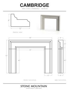 an architectural drawing of a fireplace with the measurements for it and how to use it