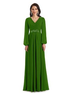 moss Mother Of The Bride Outfits, Bride Outfits, Mother Of The Bride Outfit, Bridesmaid Dresses Online, Satin Bridesmaid Dresses, Custom Size Dresses, Bride Clothes, Chiffon Long Sleeve, Modern Dress