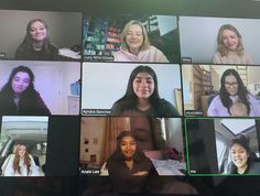 a group of women are shown on the screen in this video conferencing