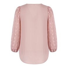 Pink V Neck Chiffon Long Sleeve Blouse Sheer Chiffon Tops For Work, Chiffon Blouse With Sheer Sleeves For Spring, Sheer Chiffon Blouse For Work, Chiffon Blouse With Sheer Sleeves For Work, Chic Chiffon Tops With Sheer Sleeves, Fall Flowy Chiffon Blouse, Flowy Chiffon Blouse For Fall, Chic Flowy Chiffon Blouse, Flowy Long Sleeve Chiffon Blouse