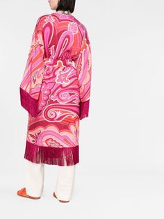 Find ETRO Pailey-print Fringed Jacket on Editorialist. fuchsia pink silk paisley print fringed edge long sleeves no fastening calf-length Fringed Jacket, Etro Paisley, Fringe Jacket, Fuchsia Pink, Pink Silk, Paisley Print, Paisley, Top Brands, Long Sleeves