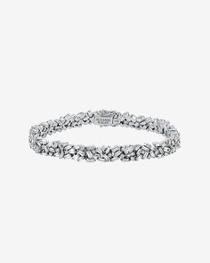 Suzanne Kalan Classic Diamond Midi Sparkler Tennis Bracelet in 18k white gold Diamonds Bracelet, Baguette Diamonds, Box Clasp, Jewelry Tray, Timeless Jewelry, Baguette Diamond, Tennis Bracelet, White Diamonds, Gold Yellow