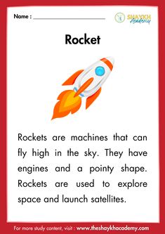 a rocket with the words rocket written on it and an image of a rocket in the background