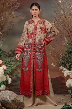 Shamaeel Ansari ED D3 Luxury Pret 2021 Festive Anarkali Set With Naqshi For Eid, Anarkali Churidar With Naqshi In Mulmul, Festival Jamawar Lawn Suit With Naqshi, Traditional Long Kurta With Printed Motifs, Festival Lawn Suit With Naqshi In Jamawar, Festival Lawn Suit In Jamawar With Naqshi Embroidery, Bollywood Style Sets With Dabka Work For Eid, Designer Wear Sets With Dabka Work For Eid, Designer Nida Lawn Suit With Dabka