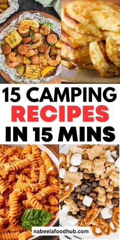 camping recipes in 15 minutes with text overlay