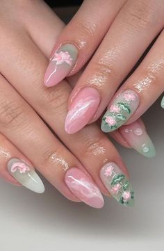 If you're into everything marble-ous, then jade nails designs might be the perfect pick for your summer mani! #purplenaildesign Jade Nails Designs, Jade Nails, Chic Nail Art, Subtle Nails, Cute Nail Art Designs, Flower Nail Designs, Pretty Gel Nails, Acrylic Nails Coffin Short