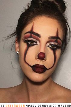 Pennywise Makeup, Es Pennywise, Maquillage Halloween Simple, Makeup Ideas For Halloween, Teknik Makeup