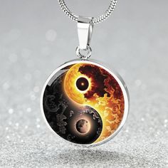 Sun and Moon Necklace, a harmonious blend of Sun Moon elements and Yin Yang Necklace design, features a unique Yin Yang Pendant and a Sun Moon Pendant, offering a beautifully Engraved Necklace option, making it an exquisite piece of Personalized Jewelry with an elegant Gold Charm. ➜ Our Sun and Moon Jewelry is made of high quality surgical steel with a graphic image that's printed directly onto the steel surface with a shatterproof liquid glass coating and includes an 18k gold finish option. ➜ O White Sun And Moon Design Round Necklace, White Round Necklace With Sun And Moon Design, Symbolic Round Necklace With Sun And Moon Design, Spiritual Sun And Moon Design Round Pendant Necklace, Spiritual Sun And Moon Round Pendant Necklace, White Spiritual Jewelry With Sun And Moon Design, Spiritual White Jewelry With Sun And Moon Design, Silver Jewelry With Sun And Moon Design For Meditation, Black Necklace With Sun And Moon Design As Gift