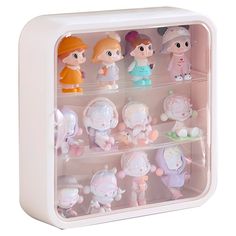 a toy display case filled with little figurines