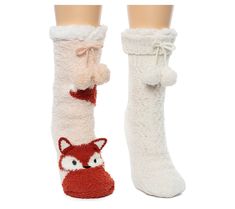 Kick back in cute and cozy comfort with this set of slipper socks, each pair featuring a fun design, gripper bottoms, and faux-shearling lining for warmth. From Cuddl Duds. Fox Socks, Cuddl Duds, Kick Backs, Slipper Socks, Fun Design, Comforters Cozy, Cool Designs, Slippers, Fashion Accessories