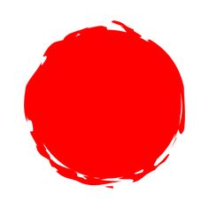 a red circle on a white background that has been painted with acrylic paint