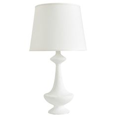 a white table lamp on a white background