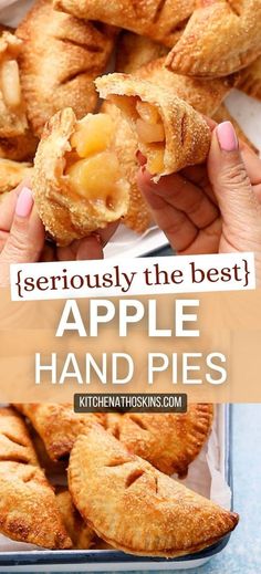 apple hand pies with text overlay reading seriously the best apple hand pies