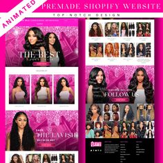 the website is designed to showcase women's hair and beauty products