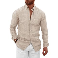 Season:Spring  Summer; Fabric:Cotton And Linen; Sleeve Length:Long Sleeve; Look After Me:Washable,Wet and Dry Cleaning; Gender:Men's; Style:Fashion,Comfortable; Tops Type:Shirt,Linen Shirt,Beach Shirt,Summer Shirt; Occasion:Vacation,Streetwear,Casual,Daily,Holiday; Pattern:Plain; Neckline:Button Down Collar; Listing Date:07/28/2023; Bust:; Length:; Shoulder Width:; Sleeve: Tuxedo Shirt Men, Womens Basic Tops, Mens Outdoor Jackets, Shirt Linen, Trench Coat Men, Linen Shirt Men, Tuxedo For Men, Hoodies Mens, Linen Pants Women