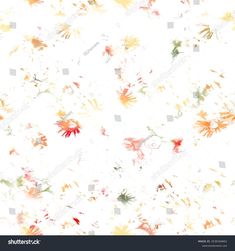 an abstract floral background with watercolor paint splats and flowers on white paper