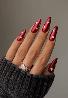 Red Wedding Nails, Indigo Nails, February Nails, Heart Nails, Creative Nails, Valentine's Day Nails, Valentines Nails, Holiday Nails, Nail Manicure