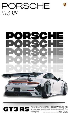 the porsche poster is shown in black and white