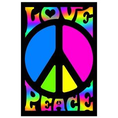 Peaceful Love Blacklight Poster