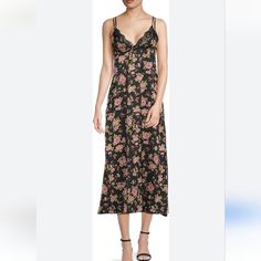 Zara Brand Women’s Black Floral Slip Dress With Lace Trim At Bust Line. Size Xs With A Pit To Pit 15”. Midi Or Maxi Dress Depending On Height Length Is 51" Top Of Strap To Hem Side Zipper Closure. New With Tags. Feminine Black Floral Print Midi Dress, Pink Floral Midi Dress For Night Out, Spring Printed Midi Dress For Night Out, Printed Midi Dress For Night Out In Spring, Zara Black Floral Print Maxi Dress, Zara Floral Print Midi Dress For Date Night, Zara Floral Print Maxi Dress For Date Night, Slip Dress With Lace, Zara Brand