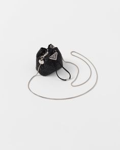 Evening Bags With Logo Charm, Elegant Black Bag With Logo Charm, Chic Evening Bags With Logo Charm, Elegant Evening Bag With Logo Charm, Luxury Black Bag With Logo Charm, Luxury Triangle Evening Bag, Luxury Triangle Evening Bags, Prada Mini, Prada Collection