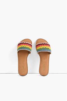 Rainbow Beads Embellished Slide Sandals Made in Leather Comfortable Open Toed Sandal Beautifully Handcrafted Field Of Dreams, Rainbow Beads, Open Toe Sandals, Slide Sandals, Slip On Sandal, Open Toe, Rainbow, Sandals, Beads