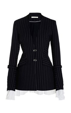 Pinstripe Jacket, Mode Zara, Jonathan Simkhai, Tailored Jacket, Stage Outfits, Kpop Outfits