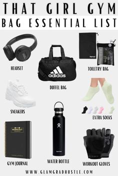 the ultimate gym bag essentials for women and men to pack in their backpack, water bottle