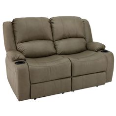 the reclining loveseat has two seats on it