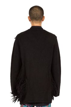 BLACKFree 2-Day Shipping. US only.Fur Appliqué Cardigan In Black COMME des GARÇONS HOMME PLUS AW23 Body: 100% wool. Model wears size XL. Ben is 5’10” Waist: 31” Hips: 34.5” Chest: 35” Black Cashmere Outerwear For Work, Black Cashmere Cardigan For Winter, Black Wool Long Sleeve Sweater Coat, Black Wool Sweater For Layering, Black Merino Wool Cardigan For Layering, Black Cashmere Cardigan For Layering, Black Cashmere Sweater Coat For Winter, Black Merino Wool Long Sleeve Outerwear, Black Long Sleeve Merino Wool Outerwear