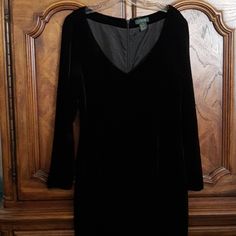 J. Crew Classic, Black Velvet Party Dress, Long Sleeves With Covered Butts At The Cuffs, V-Neck With Princess Seams For A Gently Fitted Style. Size 10. Fabric Content 82% Rayon, 18% Silk, Fully Lined 100% Acetate. Hidden Back Zipper. Perfect For Holiday Parties. Just Add Pearls Or Diamonds! Velvet Party Dress Long Sleeve, Black Long Sleeve V-neck Cocktail Dress, Luxury Black Long Sleeve Velvet Dress, Black Fitted Velvet Dress V-neck, Black V-neck Sweater Dress For Evening, Chic Black Velvet V-neck Dress, Velvet Party Dress, Dress Long Sleeves, Sea Colour