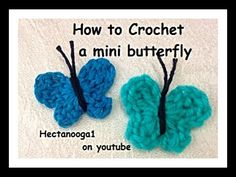 two crocheted butterflies with the words how to crochet a mini butterfly