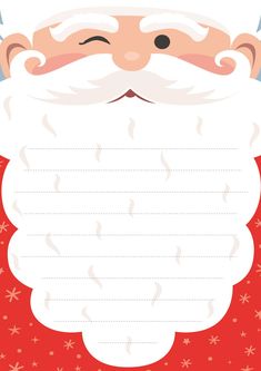 a santa letter to santa claus on a red background with snowflakes and stars