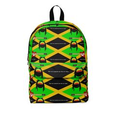 With a classic look that never goes out of style, durable construction, and details for all-day carrying comfort, this backpack is a must-have for the daily commute to school or occasional casual travel, and can add color to your journey. Show people your reggae style. .: Made of 15.5 oz. Soft Nylon .: Lightweight and waterproof .: Adjustable shoulder straps .: Double zipper design Estimated Shipping: US within 10-17 days. International, within 2-4 weeks. ***Shipping not included One Size Length Casual Green Backpack For Trips, Green Bags For Back To School Streetwear, Casual Multicolor Backpack For Streetwear, Caribbean Vibes, Reggae Style, Jamaica Flag, Out Of Style, Jamaica, Classic Looks