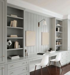 Inspiration for a Desk Area   Home Office - This Mamas Dance Office Mood Board, Coastal Home Office, Basement Office, Office Built Ins, Housing Ideas, Desk Areas, Craft Room Office, Built In Desk