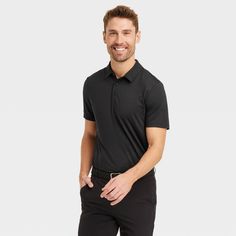 Why we're ALL IN: This jersey polo tee helps create a cool, sporty look. Designed with soft and stretchy fabric, this lightweight T-shirt offer flexible comfort, and the collared neckline with 3-button closure makes for ease of wear. Plus, the below-waist length and solid hue allows for easy pairing with a variety of bottoms. All in Motion™: Made for every move, priced for every day. Rolled Collar, Polo Tees, Recycled Polyester Fabric, All In Motion, Athletic Top, Hem Style, Sporty Look, Polo Collar, Waist Length