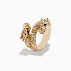 Effy Safari 14K Yellow Gold Ruby and Diamond Dragon Ring Dubai Clothes, Diamond Dragon, Effy Rings, Dragon Ring, Effy Jewelry, Yellow Stone, Jewelry Stand, Rose Gold Jewelry, Alter Ego