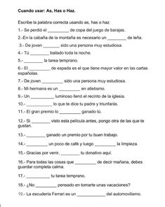 the words in spanish are written on paper