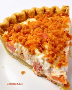 a close up of a slice of pizza on a plate with some bread crumbs