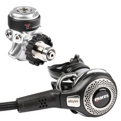 two different types of fishing reels on a white background, one is black and the other is silver