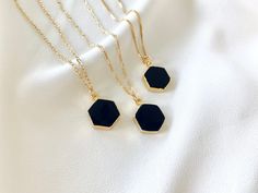 Black Onyx Necklace Hexagon Necklace Hexagon Shaped Gemstone Pendant Necklace Black Crystal Geometric Jewelry Minimalist Girlfriend Gifts - Etsy Hexagon Necklace, Body Accessories, Gemstone Pendant Necklace, Buy List, Jewelry Minimalist, Luxury Bedroom