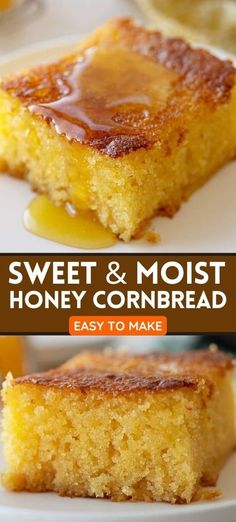 sweet and moist honey cornbread is the perfect dessert