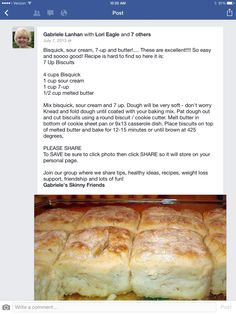 a facebook post with an image of baked goods in the bottom right hand corner and on the left