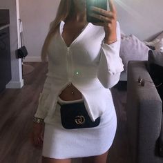 Skirt Suit Long Sleeve Crop Tops + mini Skirt – 24Lazada Zipper Shirt, Two Piece Outfits, Top And Skirt Set, Crop Top Skirt, Summer Skirts