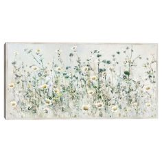 a painting with white flowers on it