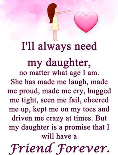 a poem with the words i'll always need my daughter