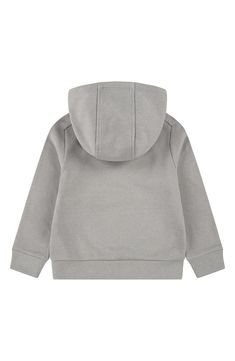 Sweat-wicking fleece made with recycled fibers brings all-activity comfort to a hoodie cut in a roomy kid size that's easy to layer in the cold. Dri-FIT moisture-wicking technology   62% recycled polyester, 38% polyester   Machine wash, tumble dry   Imported Toddler Nike Hoodie, Nike Kids, Dri Fit, Moisture Wicking, Nordstrom Rack, Pullover Hoodie, Dark Grey, Nordstrom, Bring It On