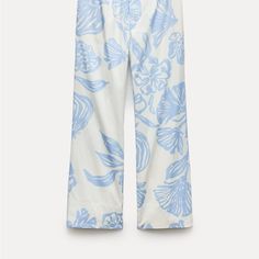 Brand New With Tags Zara Printed Pants, Printed Pajama, Velvet Flare Pants, Cotton Pajama Pants, Leather Jumpsuit, Velvet Flares, Zara Jumpsuit, Floral Print Pants, Satin Trousers