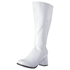 Got invited to a party and not sure what to wear? Well, these Wide Width Women's 3inch GoGo Boots in White will pair nicely with a cute top and mini skirt. Featuring one pair of white leather boots with a small plump heel, stretchable, stitched zipper and can rock with any type of wardrobe Size: 8.  Gender: female.  Age Group: adult. White Gogo Boots, Shoes Closet, White Leather Boots, Women Casual Flats, Ellie Shoes, Gogo Dancer, Cat Shoes, Gogo Boots, Winter Shoes For Women